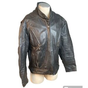 Unik Ultra Motorcycle‎ Jacket Leather Size 48 Black Mens  Heavy Duty